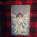 Mini Canvas Christmas Ornament - Angel 1