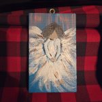 Mini Canvas Christmas Ornament - Angel 3