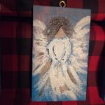Mini Canvas Christmas Ornament - Angel 4