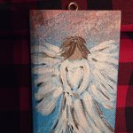 Mini Canvas Christmas Ornament - Angel 5