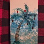Mini Canvas Christmas Ornament - Palm Trees 1