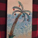Mini Canvas Christmas Ornament - Palm Trees 2
